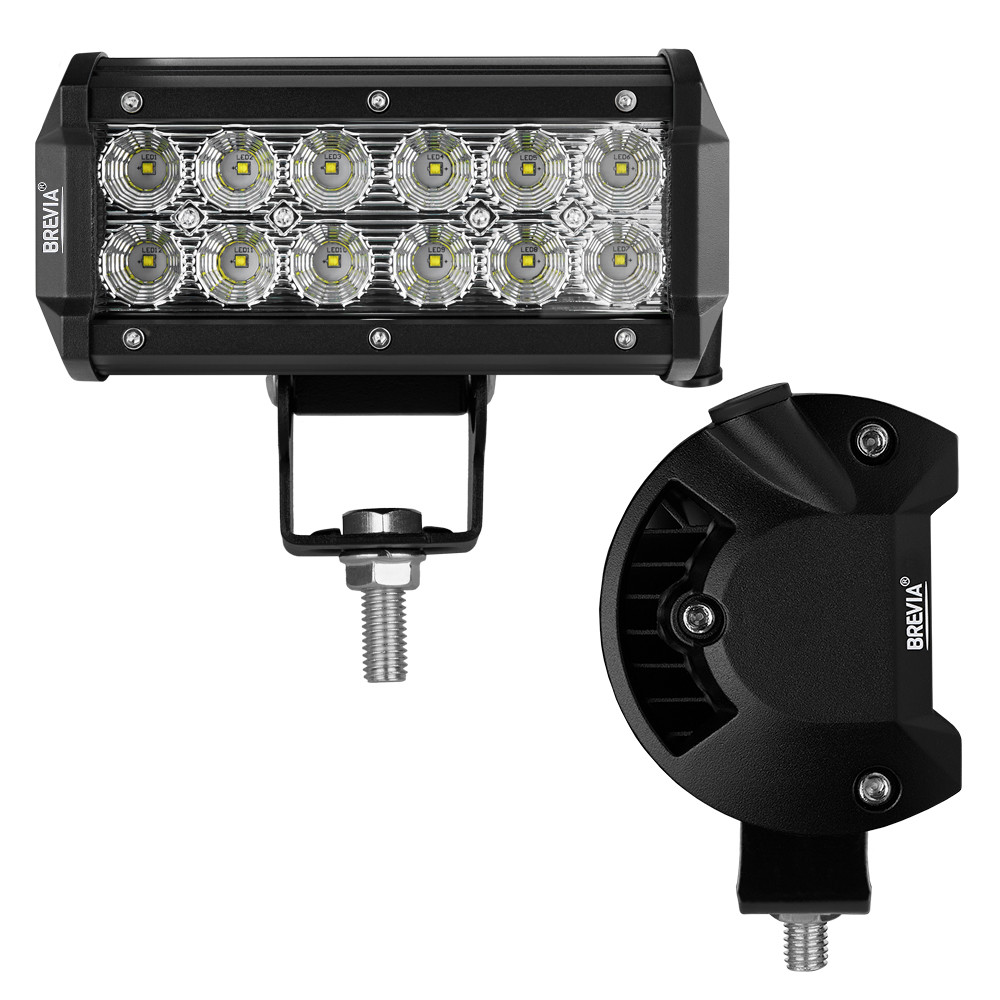Фара светодиодная Brevia Cree Flood 10-30V, 36W (12x3W), 3000Lm, 1шт Львов - изображение 2