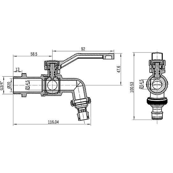 Кран кульовий поливальний Thermo Alliance Forte 3/4"Н незамерзаючий TAF141W20 Київ