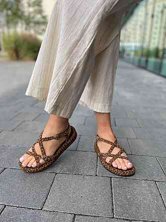 Dino Vittorio Босоніжки замшеві жіночі леопардові літні / Босоніжки натуральна замша Dino Vitto Коломыя