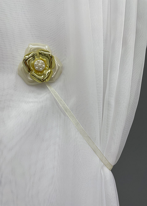 Магніти для штор і гардин Едельвейс набір 2 шт Золотистий з молочним (81-151) Київ - фото 4