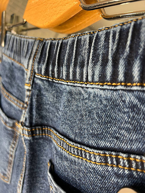 Джинсы женские Ladyn 749 MOM jeans большие размеры резинка на талии по спине стрейчевые синие, синий, З2, 32, 86 см, 116 см Киев - изображение 13