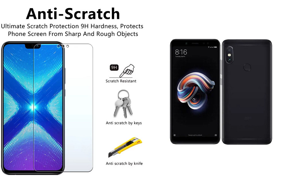 Захисне скло NeoGlass для Xiaomi Redmi Note 5, Note 5 Pro – надпрозоре та стійке Київ - фото 1
