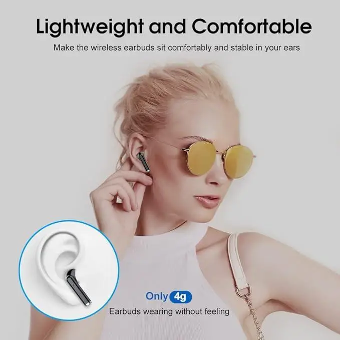Бездротові навушники OYIB MD058A Bluetooth 5.3, навушники 4 мікрофони ENC водонепроникні IP7 зі світлодіодним дисплеєм, Уцінка Київ - фото 14
