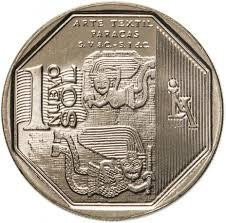 Монета Перу 1 новий сіль 2013 "Текстильне мистецтво культури Паракас" Полтава - фото 1