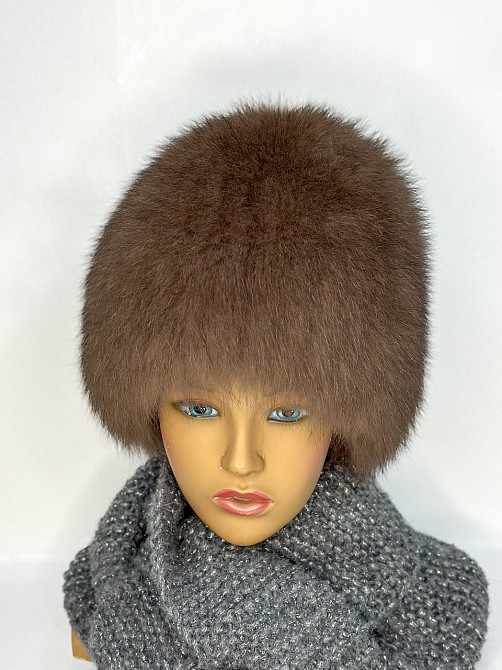 Шапка женская меховая Виктория Коричневый Харьков - изображение 3