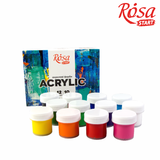 Набор акриловых красок COLOR 12×10мл ROSA START Киев