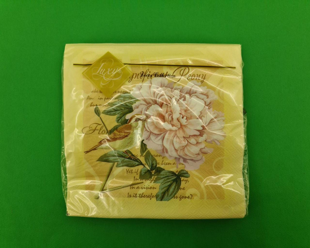 Бумажная салфетка цветочной тематики (ЗЗхЗЗ, 20шт) Luxy  Обольстительный пион (2071) (1 пачка) Харьков - изображение 1
