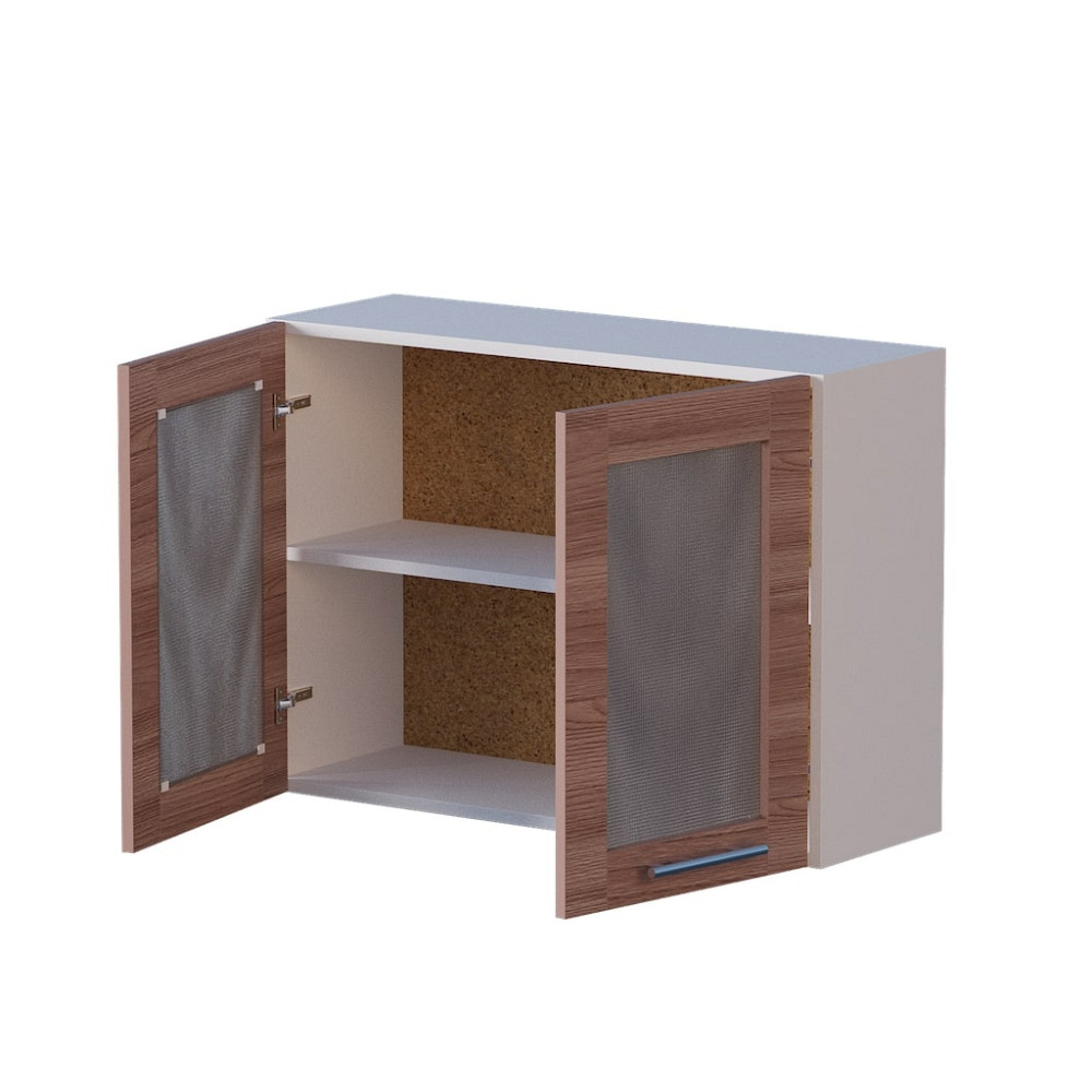 Кухонный модуль витрина Эверест Эко 800 ясень шимо темный/белый 80х30х58 см (DTM-2830) Львов - изображение 2