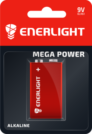 Батарейка крона ENERLIGHT MEGA POWER 6LR61 1.5V блістр 1 шт. Рівне