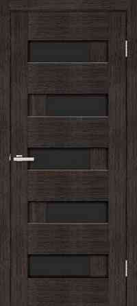 Міжкімнатні двері Оміс Доміно чорне скло Венге 700х2000 мм Київ