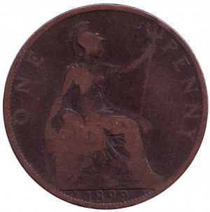 Монета 1 пенні. 1899 рік, Великобританія. (В) Полтава - фото 1
