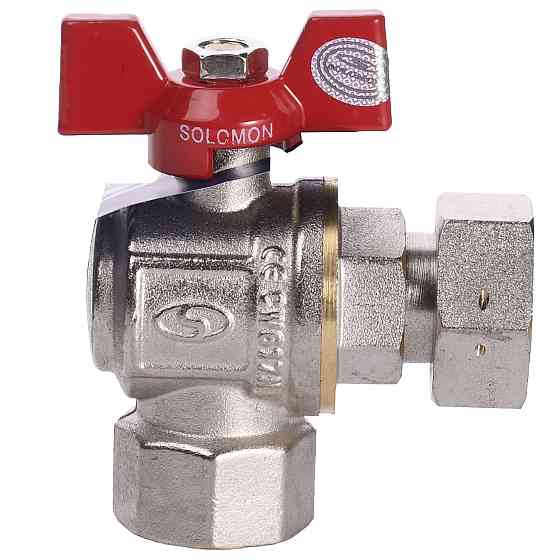 Кран кульовий кутовий з накидною гайкою SOLOMON 3/4″ ВВ PN40 160401 Тернополь