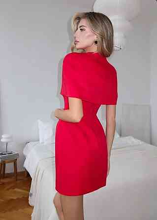 Женский привлекательный вечерний костюм платье + накидка костюмка 42/44, Красный Одесса