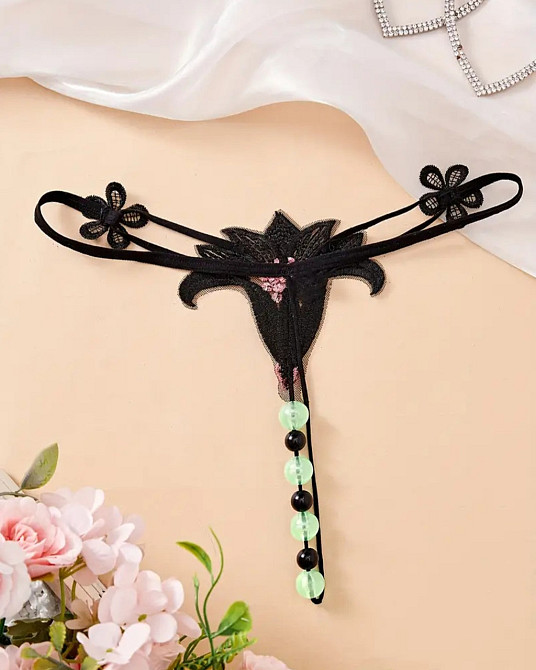 Труси з намистом фосфорні one size чорний Київ - фото 2