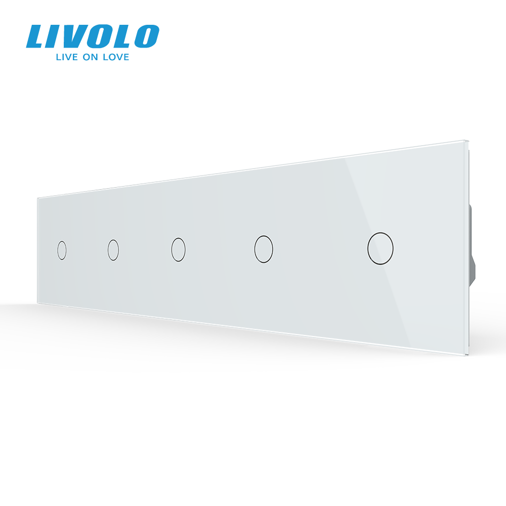 Сенсорний вимикач 5 сенсорів (1-1-1-1-1) Livolo білий скло (VL-C705-11) Коломыя - изображение 4