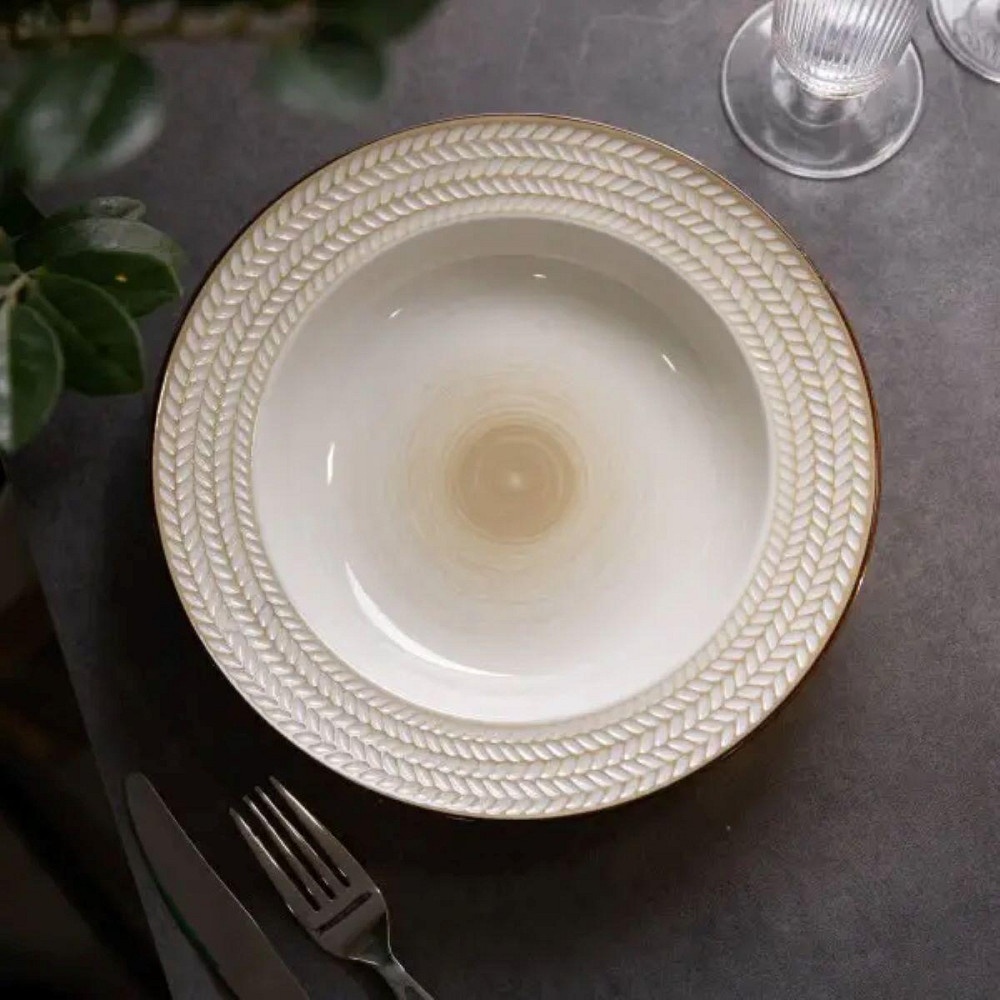 Белая суповая тарелка из фарфора, 23.5 см Киев - изображение 4