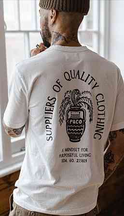 Футболка мужская с принтом  42 Белая 2664090352 Днепр