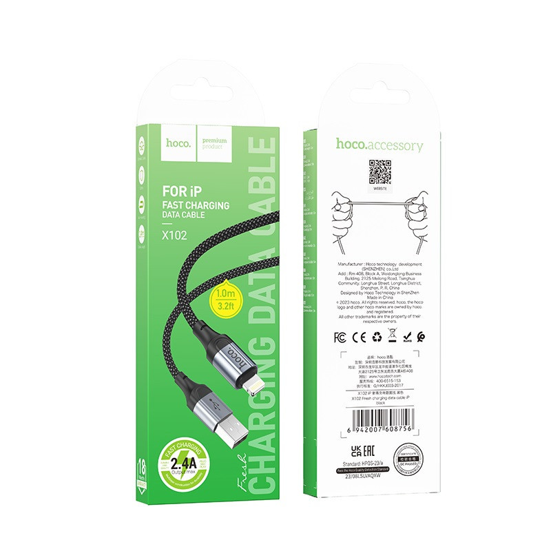 Кабель HOCO X102 для зарядки и передачи данных, черный Киев - изображение 5