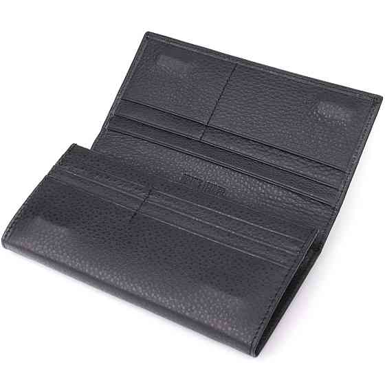 Жіночий вертикальний гаманець із натуральної шкіри ST Leather 23084 Чорний Київ