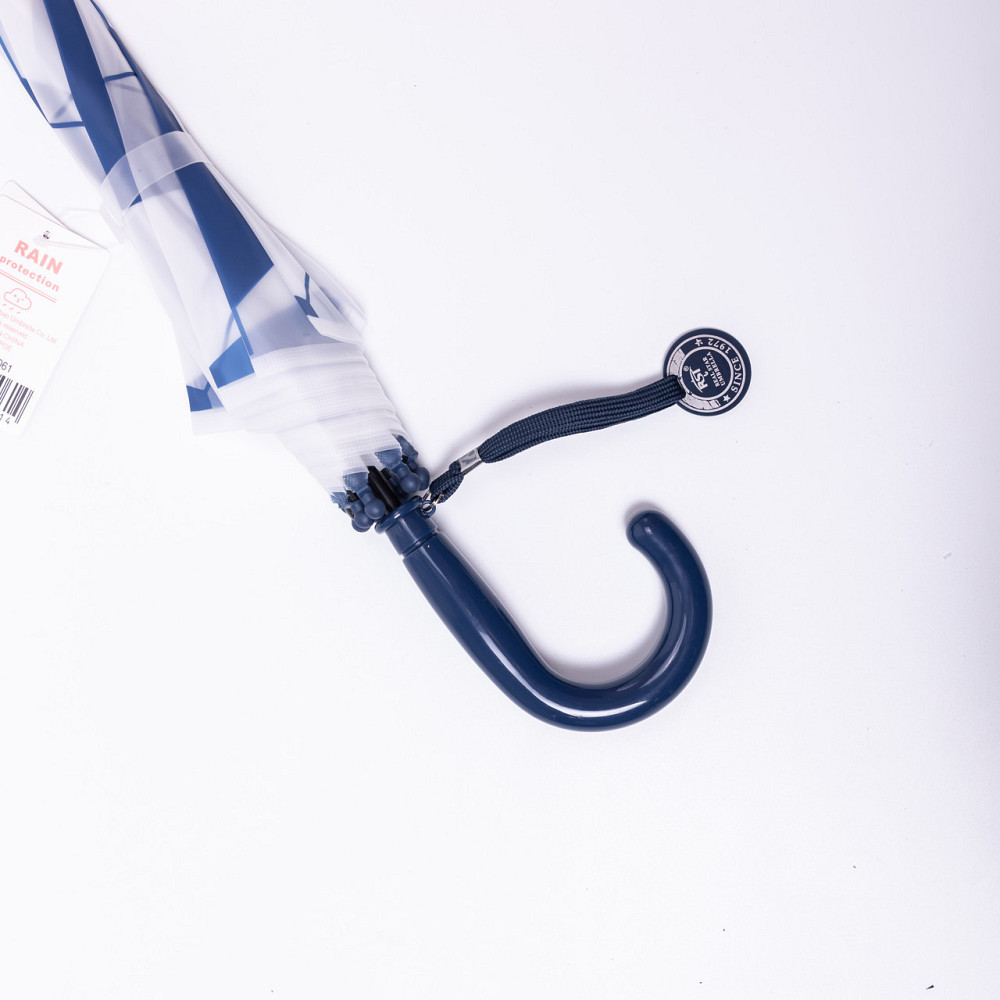 Класична дитяча парасолька-тростина напівавтомат з поліестеру 8 спиць діаметр 82 см Синя HP-23-9BL Київ - фото 4