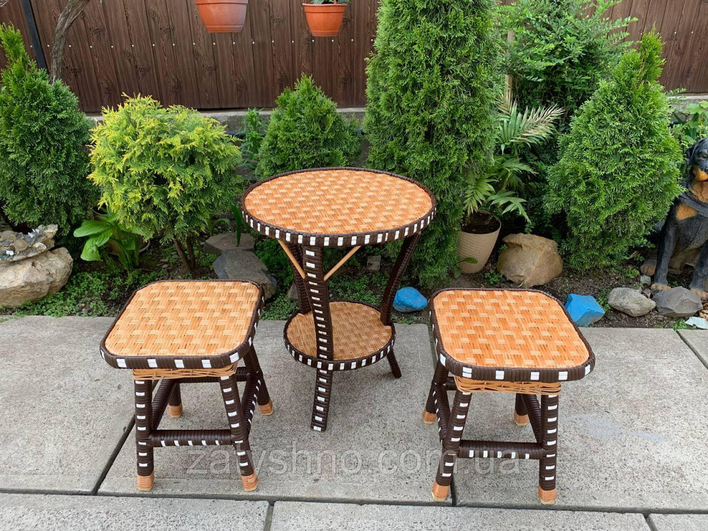 Садові плетені меблі з лози з табуретками Київ - фото 3