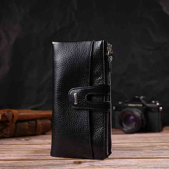 Классический женский кошелек с удобным функционалом из натуральной кожи CANPELLINI 21717 Черный Киев