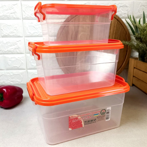 Набір контейнерів для харчових продуктів 1,15л/2л/3,5л 3в1 Народний продукт Житомир