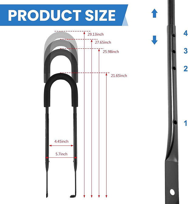 Ручка-тримач для навчання їзди на дитячому велосипеді біговелі розсувна 55-74 см, для штовхання велосипеда та балансування Київ - фото 2
