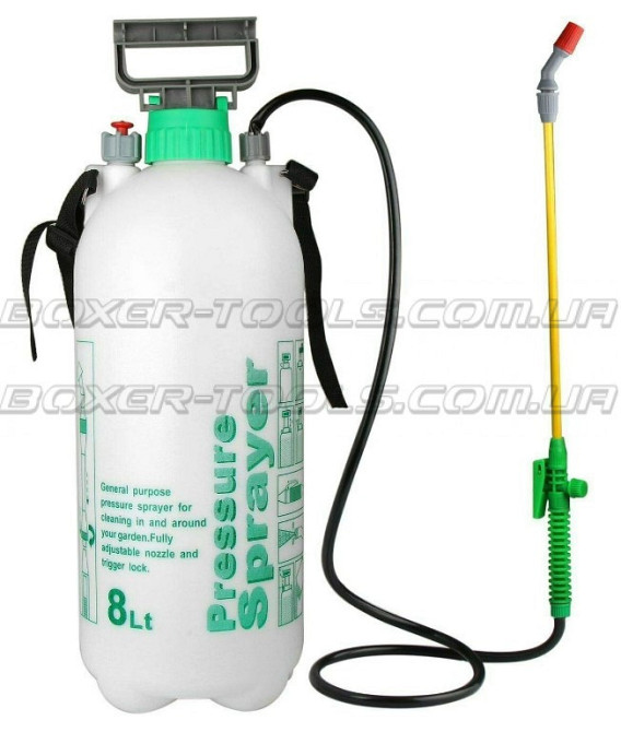 Пневматический ручной опрыскиватель FT-679, бак 8 л, полиэтилен, латунная насадка, запасные уплотнители, давление 2,5-3,5 бар Одесса - изображение 4