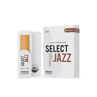 Тростина для саксофона D&apos;Addario Organic Select Jazz - Alto Sax Unfiled 2M - 10 Pack (ORRS10ASX2M) Вінниця