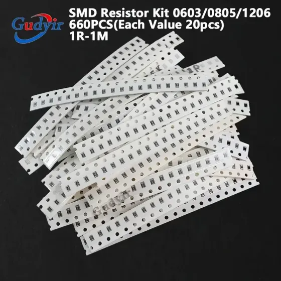 Набір SMD резисторів 660шт, 1Ω–1МОм, 1% 1/4Вт Київ