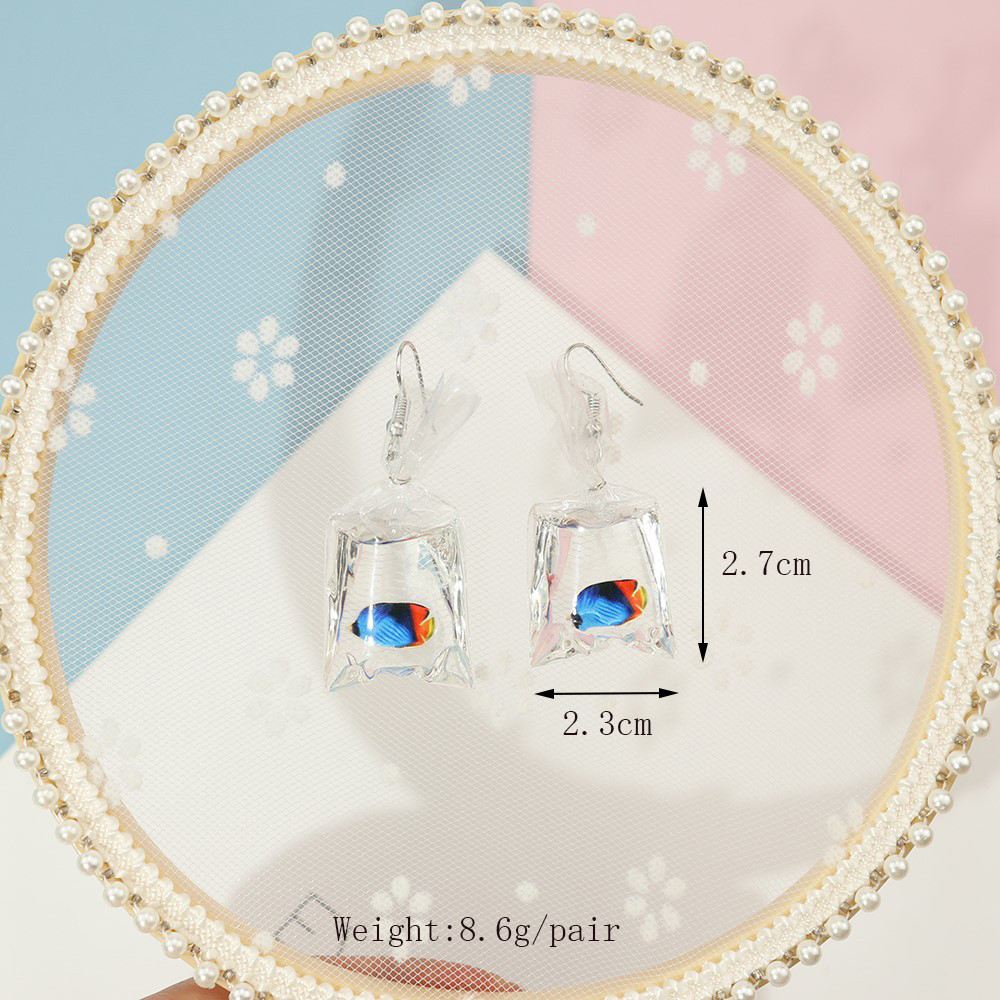 Серьги для детей Рыбки 27 на 23 мм синий Киев - изображение 4