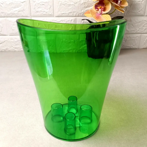 Вазон Ніка для орхідей 13*15,5см зелений прозорий Алеана Житомир