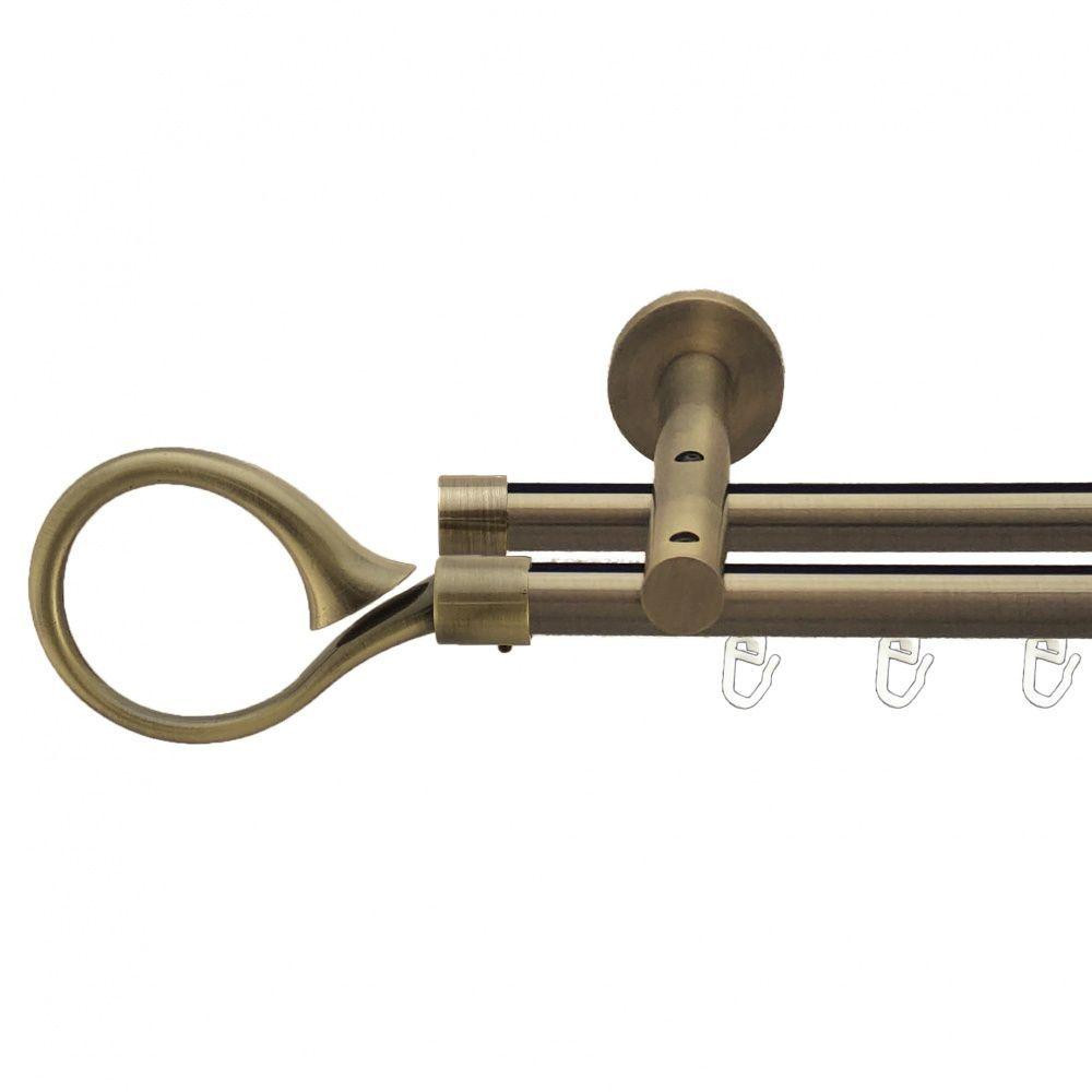 Карниз Orvit Скіпта металевий дворядний реверсивний профільна труба  Антик 19\19 мм 160 см (7219400) Львів - фото 1