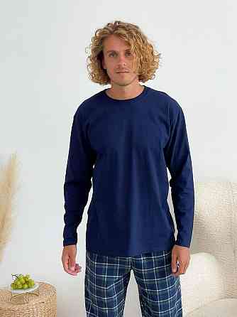 Лонгслів чоловічий класичний синій Київ