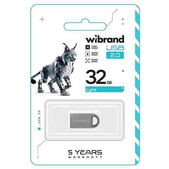 Флешка flash Wibrand USB 2.0 Lynx 32Gb Silver WI2.0 / LY32M2S Одеса