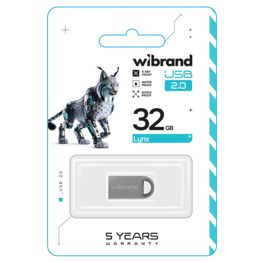 Флешка flash Wibrand USB 2.0 Lynx 32Gb Silver WI2.0 / LY32M2S Одеса - фото 2