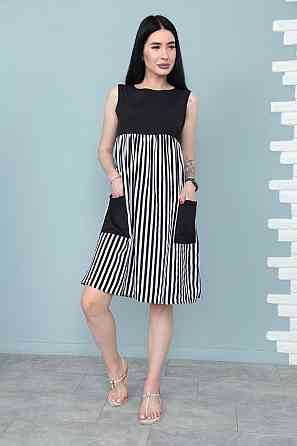 Сукня з завищеною талією "Band" оптом | Норма і батал | Розпродаж моделі Чорний, 42-44 Київ