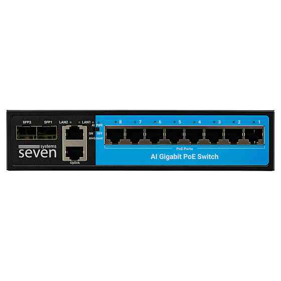 Гігабітний PoE комутатор 8 портів SEVEN P-7328FG-2SFP (POE: 8G, UP: 2G+2SFP) Київ