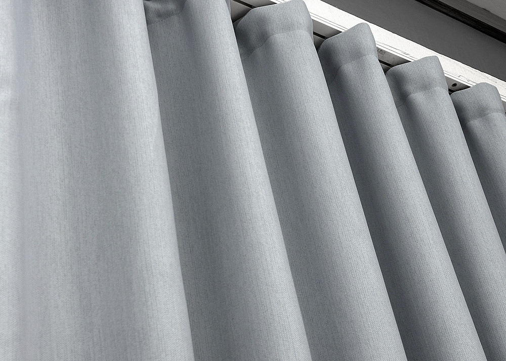 Двостороння шторна тканина блекаут з лляною фактурою, колекція “Scandi” колір сіро-блакитний 1899ш Київ - фото 5