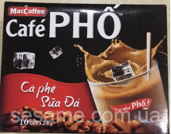 Вьетнамский натуральный растворимый кофе Cafe PHO 3в1 Maccoffee Cafe PHO 240г Харьков