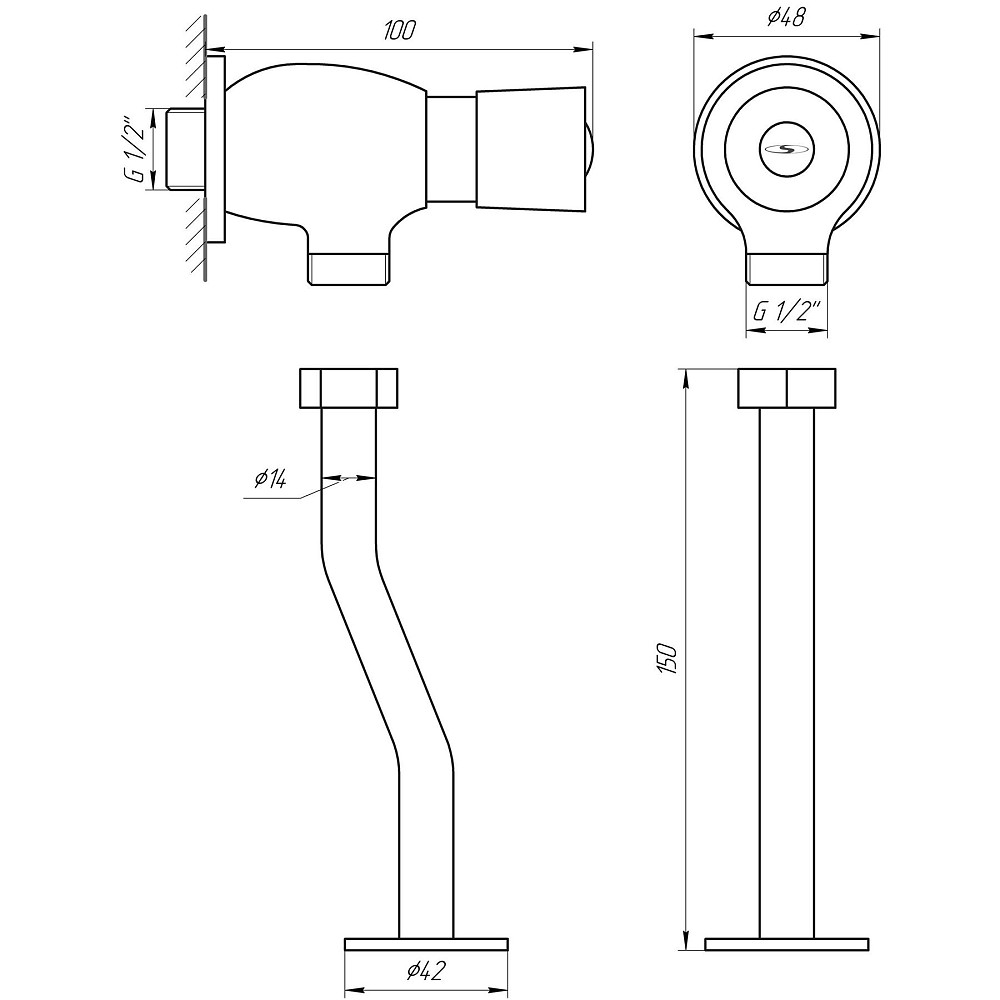 Кран-дозатор для пісуара Solomon LGE-043 Луцк - изображение 4