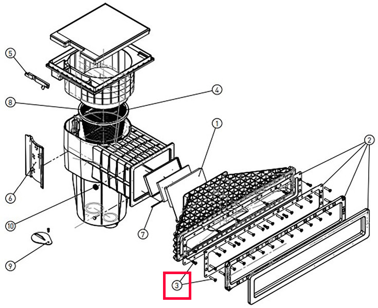 Комплект фурнитуры X-Line (12 + 28) для скиммера Hayward X-Pro 600 Киев - изображение 1
