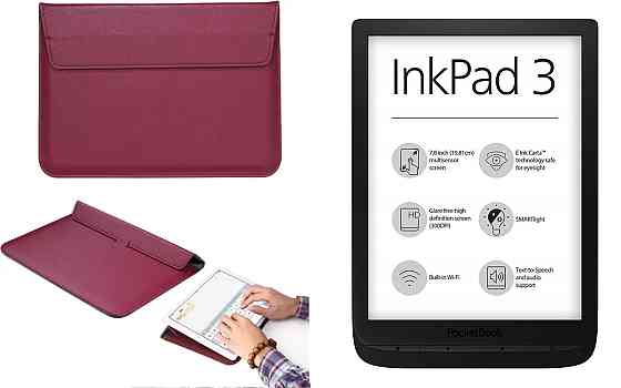 Чехол-конверт VitoCase для Pocketbook Inkpad 3 PB740, с функцией подставки для книги Бордовый Киев