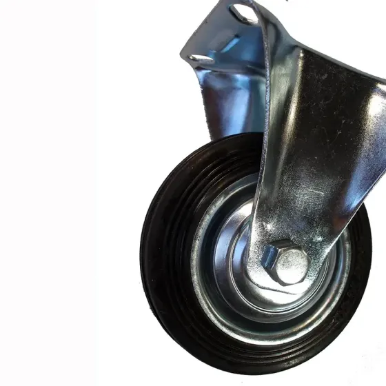 Колесо 100 мм лите гумове з неповоротним кронштейном – промислове колесо для візків та обладнання Харків