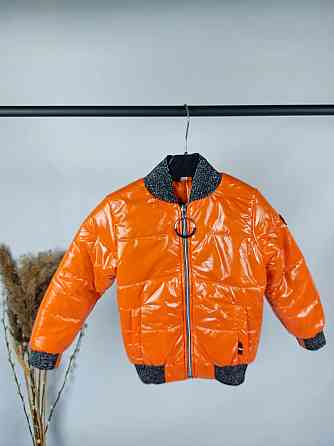 Демисезонная оранжевая куртка бомбер для девочек 104,110,116 Николаев