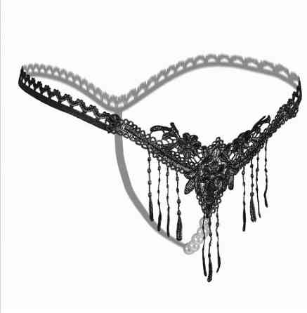 Стрінги з бусами чорні - розмір універсальний Київ