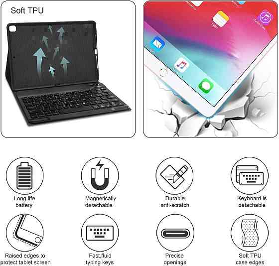 Чехол с клавиатурой для iPad Air 5 2022/Air 4 2020 10.9/iPad 4-го поколения 10.9 / iPad Pro 11 2018 Днепр