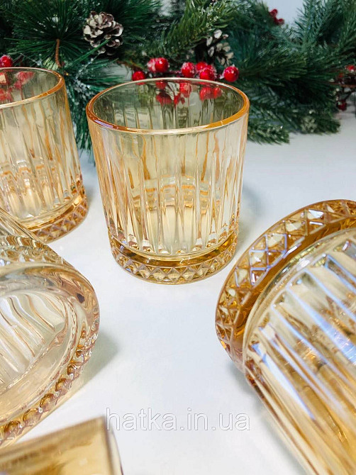 Набір склянок OLens "Бандл" 230 мл 6 шт. бурштинове скло для дому та ресторанів 102-325 Київ - фото 3