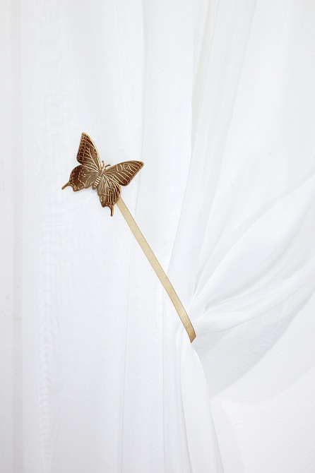 Магниты для штор и гардин (106м) Бабочка набор 2 шт Золотистый (81-017) Киев - изображение 4